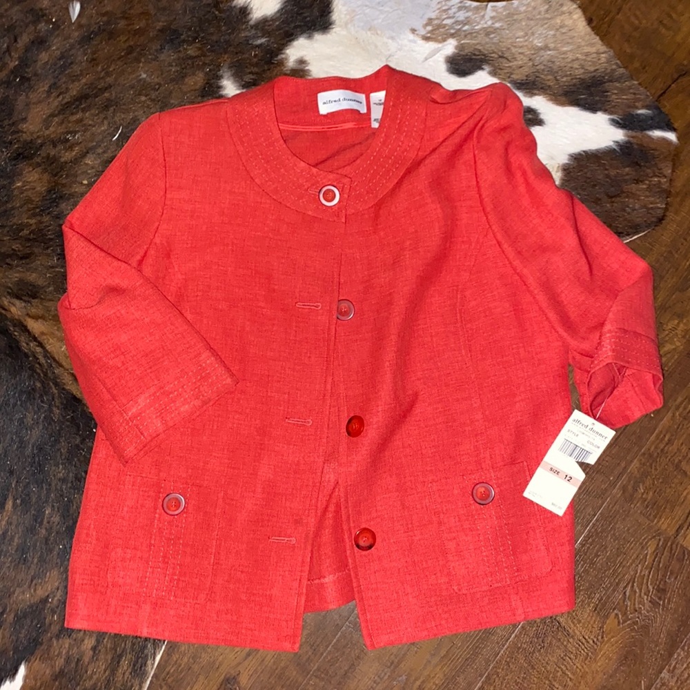 Alfred Dunner Three Quarter Blazer Rust Pink
